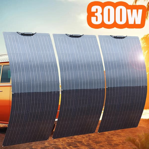 Flexibel solpanel, 100W maximal effekt, hög effektivitet 22%, lätt och hållbar design,3st 100w