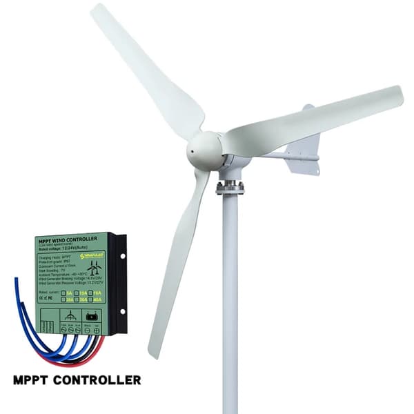 Vindgenerator, 4000W Effektudgang, Lav Støj, 24V, 3 blade, med MPPT kontrol