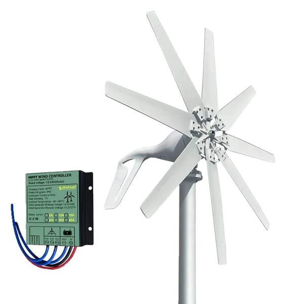 Vindkraftverk, 6kWh kapacitet, Gratis kontrollenhet, 12V, Med Gratis Kontroll, 1000W