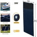 Miniatyrbillede 2 af 2: Fleksibelt solpanel, Høj effektivitet på 24%, Letvægts og bærbar,19,8V 50W