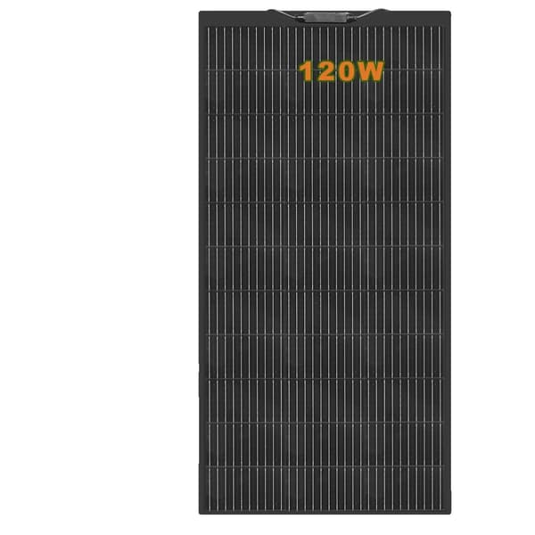 120 Watt solpanel, 24% celleeffektivitet, letvægtsdesign,Sort solpanel