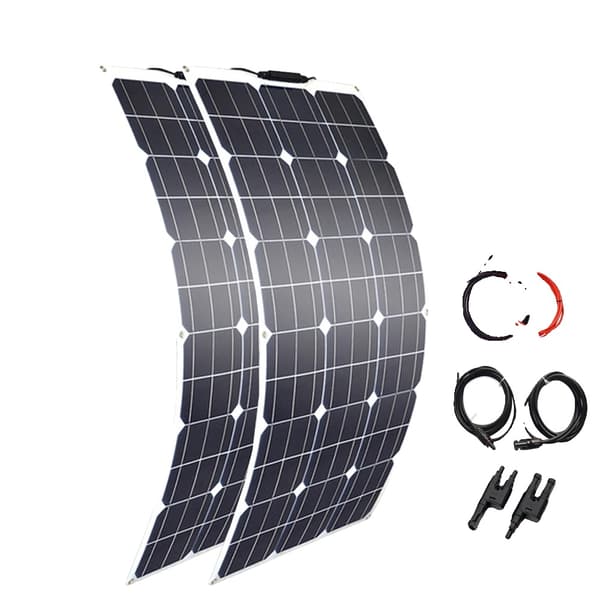 Fleksible solpaneler, muligheder på 100W og 200W, ideelle til autocampere og hjem,200 watt 12 volt 20 ampere sæt