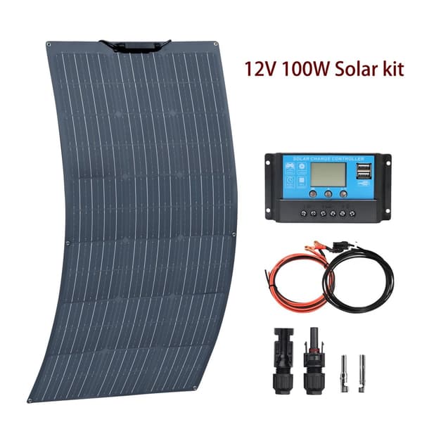 Solpanel Kit, Flexibel Design, Monokristallina Celler, 100W Solpanel Kit
