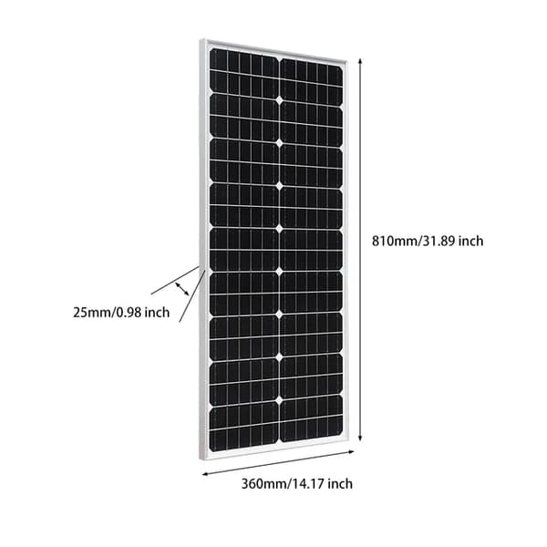 Mono Solcellepanel, 10W, 18V, 19,8V 50W A2