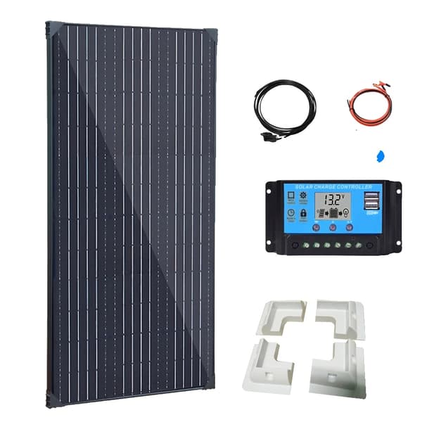Solpanelkit, 150W effekt, letvægts aluminiumsramme,150w kit ABS beslag