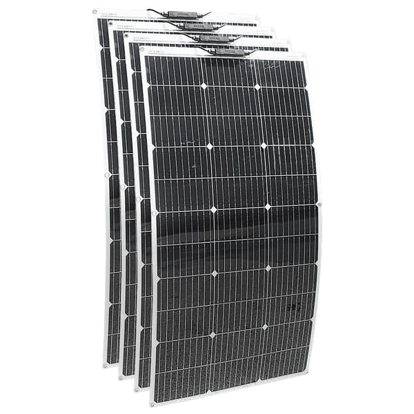 Fleksibelt solpanel, 100W maksimal effekt, monokrystallinsk design, kompakt størrelse,attNy 400Watt