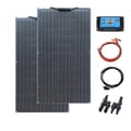 Miniatyrbillede 1 af 2: Monokrystallinsk Fleksibelt Solpanel, Høj Effektivitet 100W/200W, Komplet Sæt med Laderegulator,Sort 200W Kit