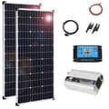 Miniatyrbild 1 av 2: Solpanelssats för husbilar och hem, hög effektivitet, hållbar aluminiumram,320W 220V 1000W