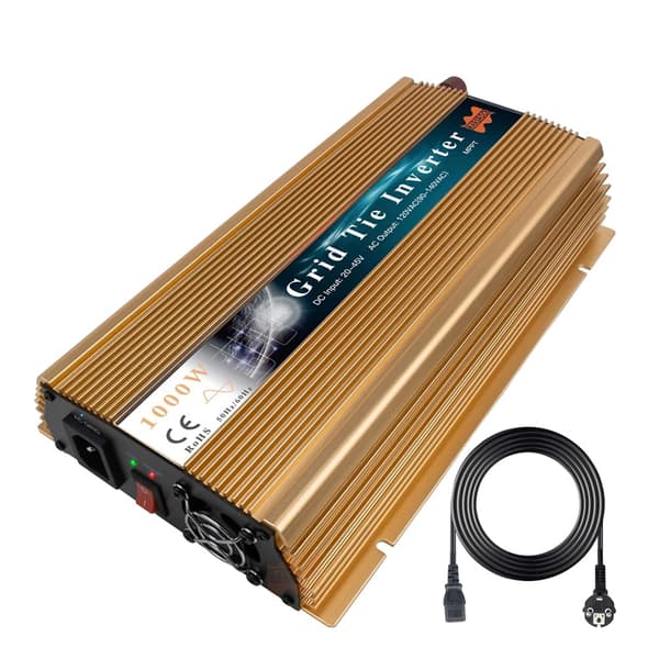 Solcellsinverter för nätanslutning, 1000W effektutgång, MPPT-teknik, Guld 1000W, 220V, 36V (22-50V)