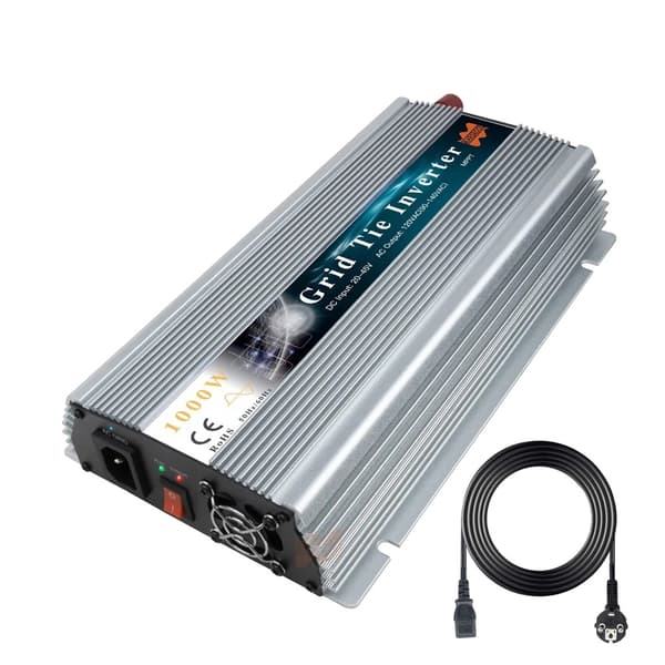 Solcellsinverter för nätanslutning, 1000W effektutgång, MPPT-teknik, Silver 1000W, 220V, 18V (10,8-30V)