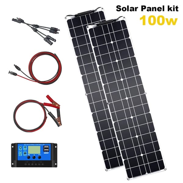 Flexibelt solpanel, Lättviktigt 50W Design, Hög Effektivitet 21,8%, Kompakt Storlek,100W Kit