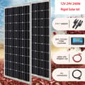 Miniatyrbillede 2 af 2: Solpanel, Hærdet glas, Vindtæt, 12V 240W solarkit