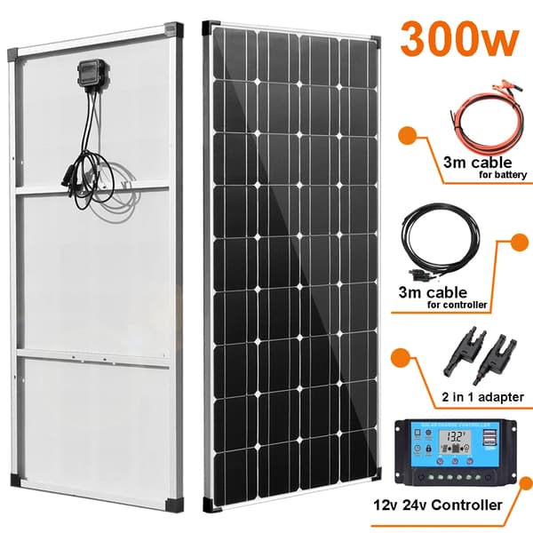 Solcellekit til autocampere og hjem, høj effektivitet, holdbar aluminiumsramme,300w 2stk 150w sæt