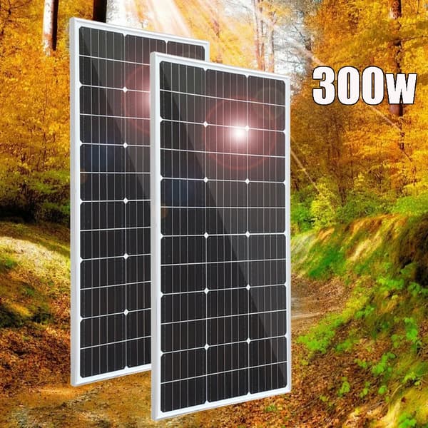 Solpanel, 450W/300W/150W alternativ, hög effektivitet monokristallin, hållbart härdat glas,300w 2st 150w