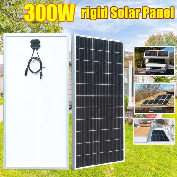Stiv solpanel, forskellige wattmuligheder,300w 2stk 150w