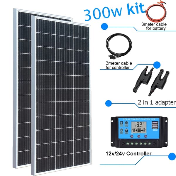 Rigid solpanel, olika wattalternativ,300w 2st 150w kit