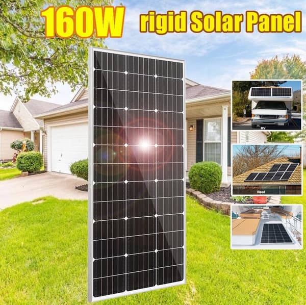 Rigid solpanel, olika wattalternativ,160w 1140X530mm