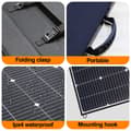 Miniatyrbillede 4 af 4: Sammenklappeligt solpanel, 18V 100W, Høj effektivitet, Flere udgangsporte,18V 100W = 18 volt 100 watt