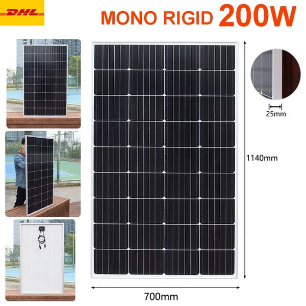 Stel solpanel, hög effektivitet 150W, hållbar aluminiumram,200w stel