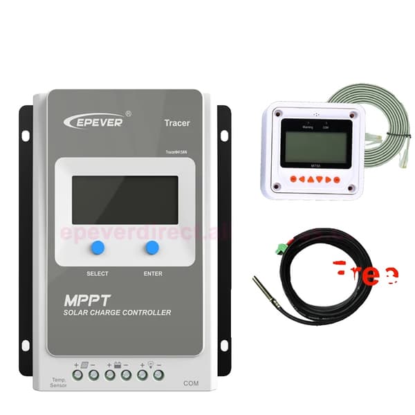Solcellsladdare, MPPT-teknik, kompatibilitet med fjärrmätare, med MT50-sensor, Tracer1210AN (10A)