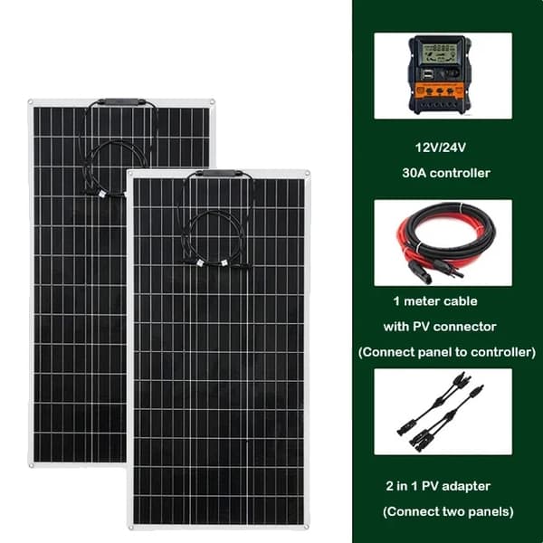 Solpanelset, 300W effekt, flexibel design,300W 30A Styrenhet