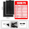 Miniatyrbild 2 av 2: 100W Solpanel Kit, Monokristallin, Lätt och Flexibel Design,100W (2ST) ENDAST