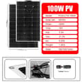 Miniatyrbild 1 av 2: 100W Solpanel Kit, Monokristallin, Lätt och Flexibel Design,100W (2ST) ENDAST