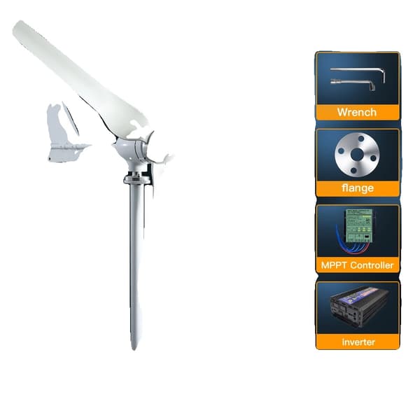 Horisontell Turbin, 10KWh Utmatning, Låg Ljudnivå, Off grid-system, 2000W, 12V