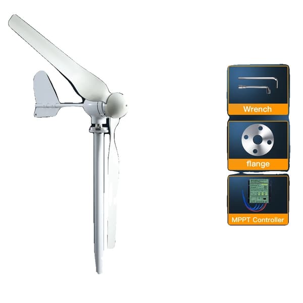 Horisontell Turbin, 10KWh Utmatning, Låg Ljudnivå, Med MPPT-kontroll, 2000W, 48V