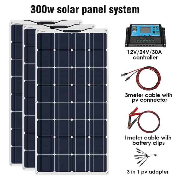 300W Flexibelt Solpanelssystem, Hög Effektivitet, Lättviktig Design,300w solsystem