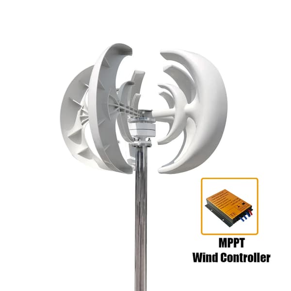 Vindturbingenerator, 3000W Effektutgång, Mångsidiga Spänningsalternativ, Hållbara Glasfiberblad,12V, Med MPPT-kontroll, 3000W