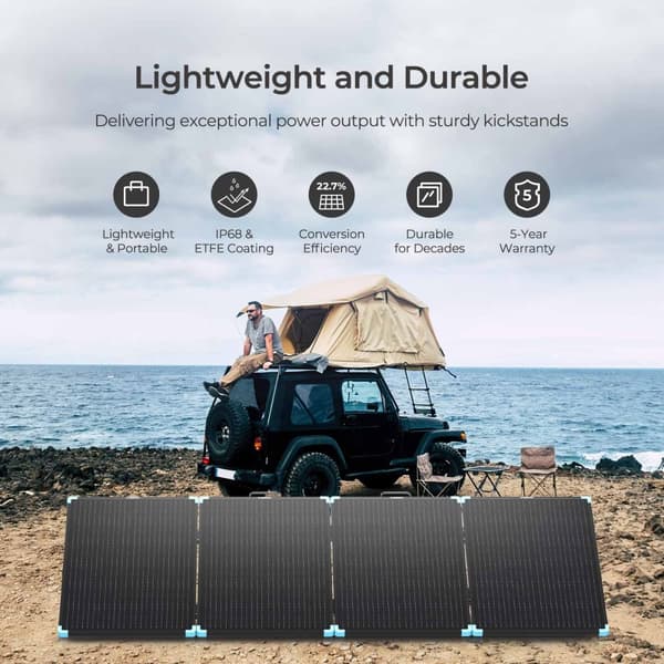 Bärbar Solpanel, Fällbar Design, Vattentät