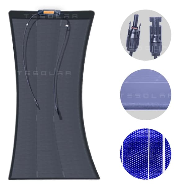 21,4% celleeffektivitet, maksimal spænding 19,25V, driftstemperatur -20℃ til +65℃,100W, Solpanel