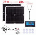 Miniatyrbillede 2 af 2: Solpanelkit, 25W effektudgang, 20A controller, dual USB-udgang,2X25W  20A
