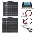 Miniatyrbild 2 av 2: Solpanel, 50W, 19,5% effektivitet, monokristallint kisel,2st 50W system