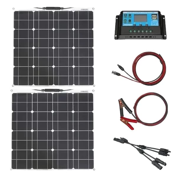 Solpanel, 50W, 19,5% effektivitet, monokristallint kisel,2st 50W system
