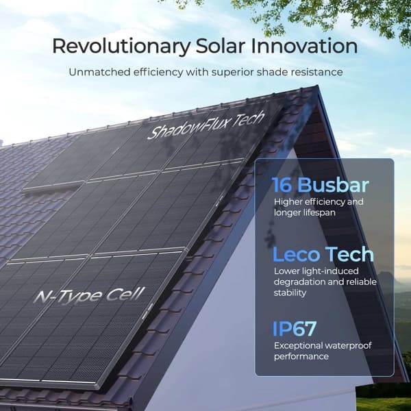 Solpanel, 200W, Antiskuggteknik