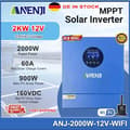 Pikkukuva 2 / 2: Hybrid Solar Inverter, 6500W Nimellisteho, Puhtaan Sinimuotoisen Aallon Ulostulo, WiFi-valvonta,ANJ-2000W-12V