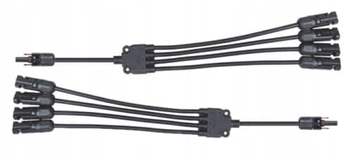 MC4-stik firedobbelt parallel + -