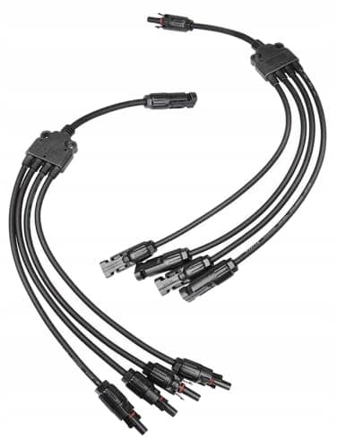 MC4-stik firedobbelt parallel + -