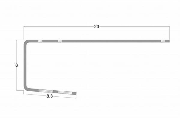 Krogbeslag til solcelletag af skifer 230x30x4 mm 0% §12Abs.3UStG moms