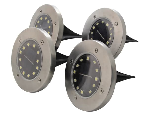 Sæt med 4 udendørs solcellelamper, havegulvlamper, udendørsbelysning