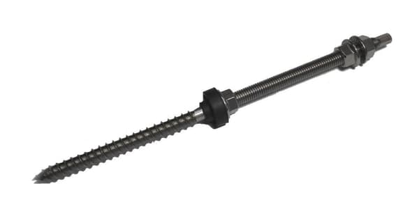 Dobbeltgevindstang M10 x 300 mm gevindlængde til solceller Pakke 100 stk. 0% §12Abs.3UStG moms