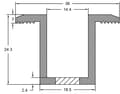 Pikkukuva 3 / 3: Anodisoitu keskipuristin MUSTA 24/50 Tyyppi 6060 0% §12Abs.3UStG ALV