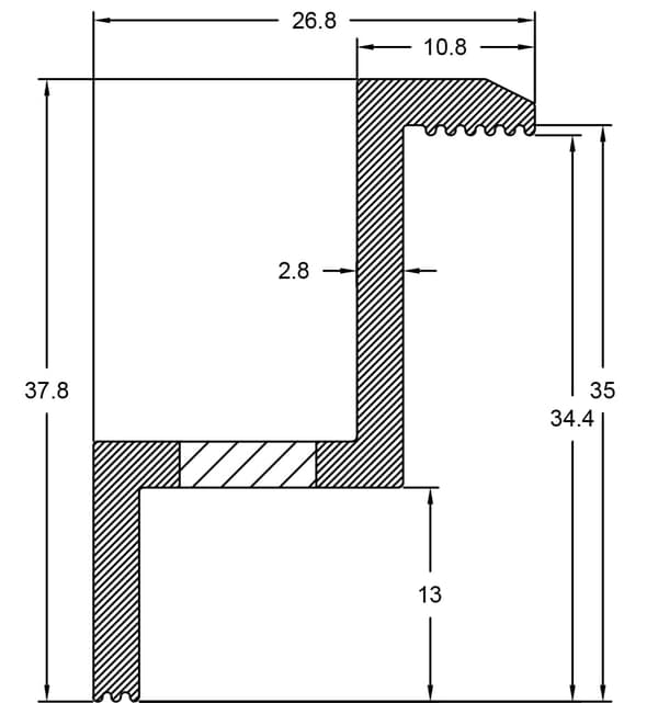 Aluminiumkappe til 35 mm panel (37,8) 0% §12Abs.3UStG moms