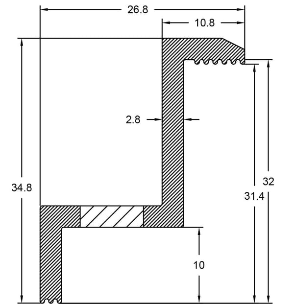 Sort anodiseret spids til panel 32 (34,8) mm 0% §12Abs.3UStG moms