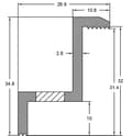 Miniatyrbillede 2 af 3: Sort anodiseret spids til panel 32 (34,8) mm 0% §12Abs.3UStG moms