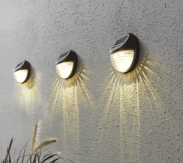Solcellsbelysning Birger - för vägg & staket. 3-pack