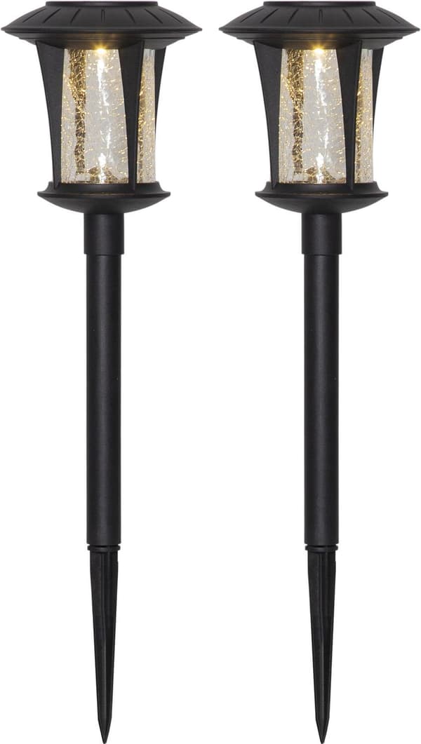Solcells-Pollare Monika 2-pack. Krackelerat Glas