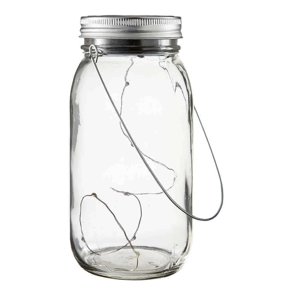 Jamjar dew drop solcellsslinga i glasburk